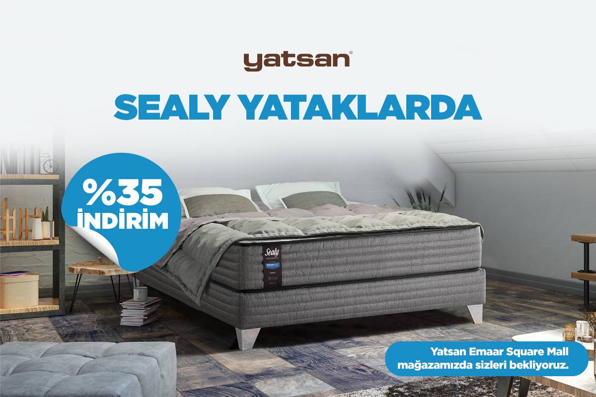 Emaar Yatsan'da Sealy yataklarda %35 indirim.