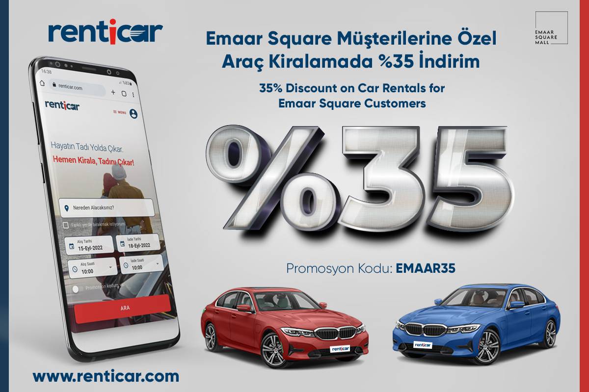 Renticar'dan Emaar Mobil App Kullanıcılarına Özel %35 İndirim!